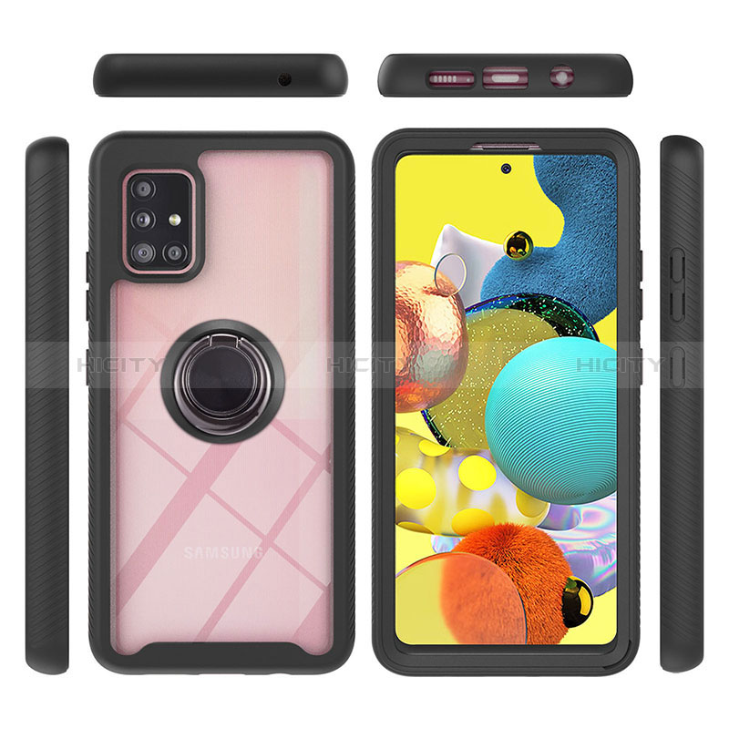 Coque Contour Silicone et Plastique Housse Etui Mat avec Magnetique Support Bague Anneau YB1 pour Samsung Galaxy M40S Plus