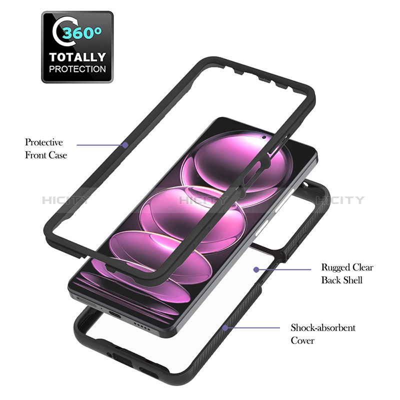 Coque Contour Silicone et Plastique Housse Etui Mat avec Magnetique Support Bague Anneau YB1 pour Xiaomi Redmi Note 12 Pro 5G Plus