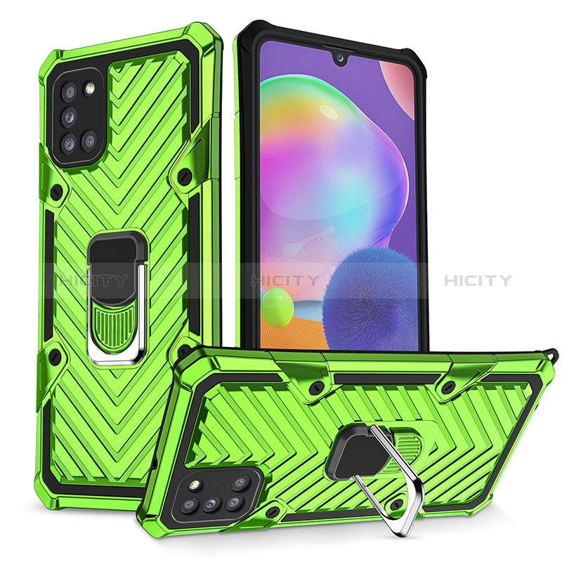 Coque Contour Silicone et Plastique Housse Etui Mat avec Magnetique Support Bague Anneau YF1 pour Samsung Galaxy A31 Plus