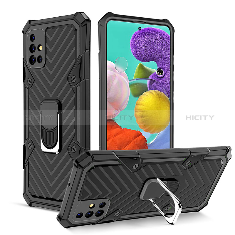 Coque Contour Silicone et Plastique Housse Etui Mat avec Magnetique Support Bague Anneau YF1 pour Samsung Galaxy A51 5G Plus