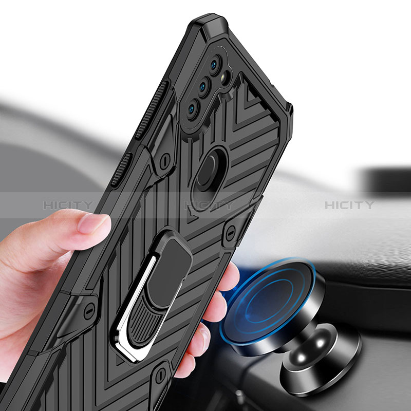 Coque Contour Silicone et Plastique Housse Etui Mat avec Magnetique Support Bague Anneau YF1 pour Samsung Galaxy M11 Plus