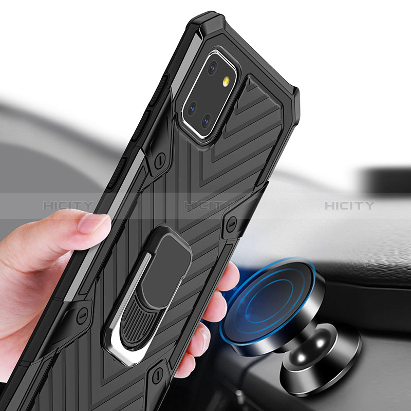 Coque Contour Silicone et Plastique Housse Etui Mat avec Magnetique Support Bague Anneau YF1 pour Samsung Galaxy M60s Plus