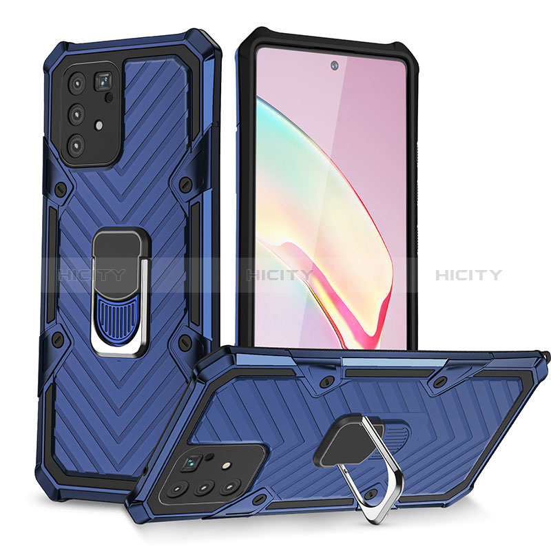 Coque Contour Silicone et Plastique Housse Etui Mat avec Magnetique Support Bague Anneau YF1 pour Samsung Galaxy S10 Lite Plus