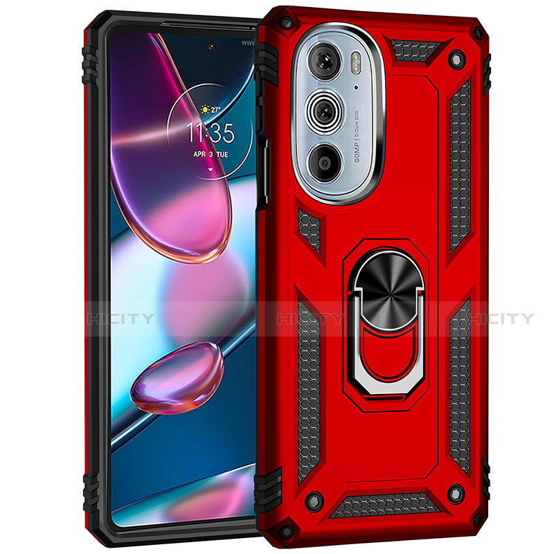 Coque Contour Silicone et Plastique Housse Etui Mat avec Magnetique Support Bague Anneau Z01 pour Motorola Moto Edge 30 Pro 5G Plus