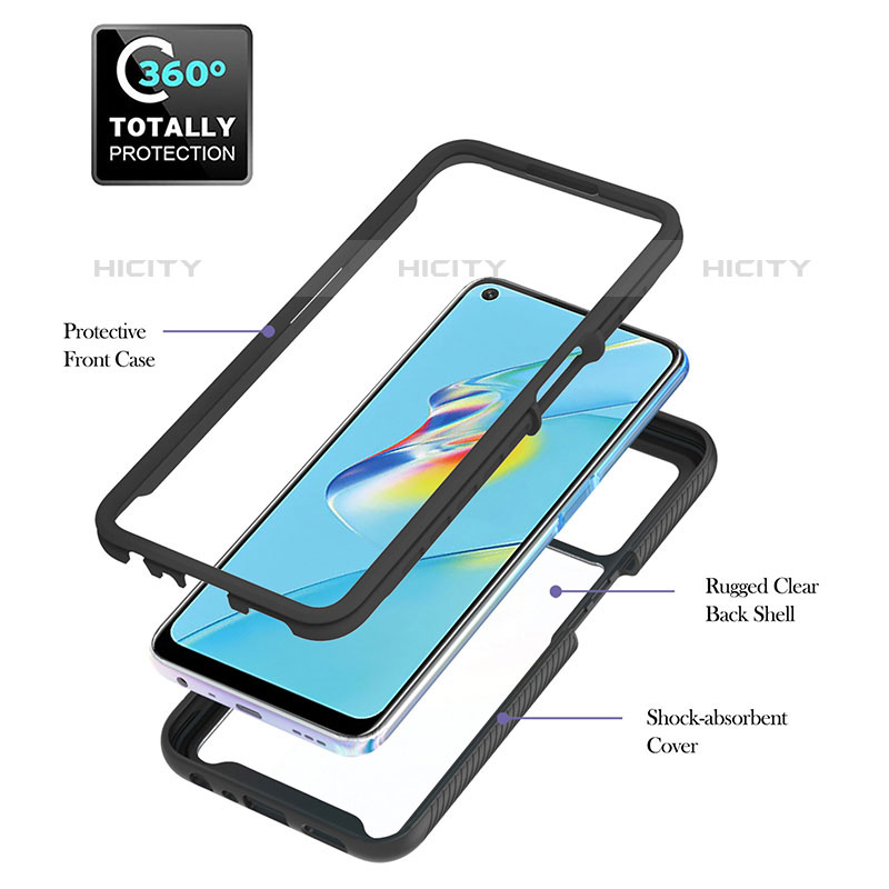 Coque Contour Silicone et Plastique Housse Etui Mat avec Magnetique Support Bague Anneau ZJ1 pour Oppo A54 4G Plus