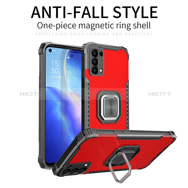 Coque Contour Silicone et Plastique Housse Etui Mat avec Magnetique Support Bague Anneau ZJ1 pour Samsung Galaxy A02s Plus