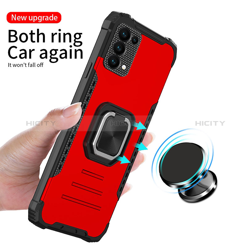 Coque Contour Silicone et Plastique Housse Etui Mat avec Magnetique Support Bague Anneau ZJ1 pour Samsung Galaxy A02s Plus