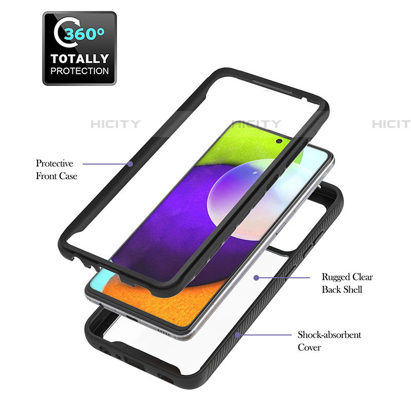 Coque Contour Silicone et Plastique Housse Etui Mat avec Magnetique Support Bague Anneau ZJ1 pour Samsung Galaxy A52 4G Plus