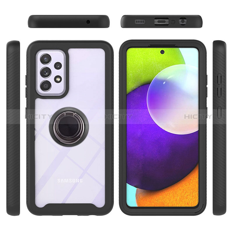 Coque Contour Silicone et Plastique Housse Etui Mat avec Magnetique Support Bague Anneau ZJ1 pour Samsung Galaxy A52s 5G Plus