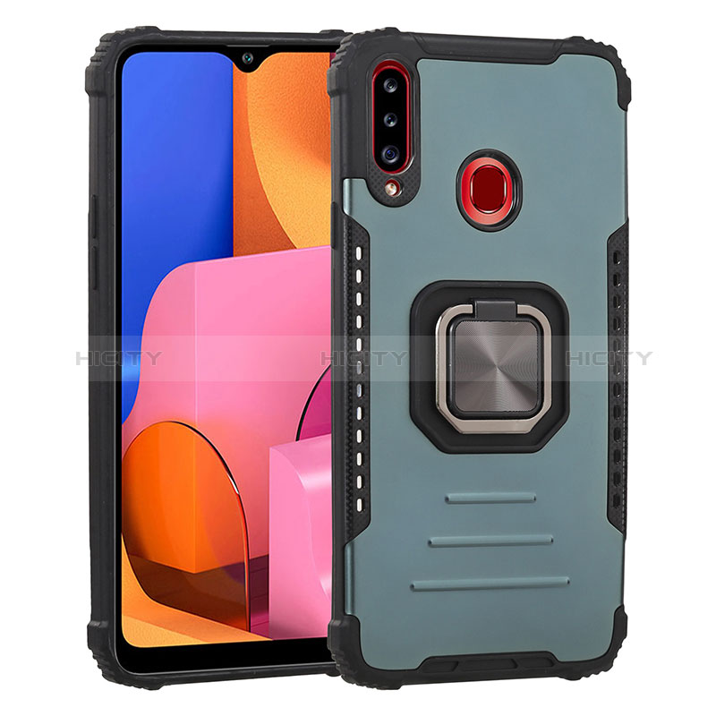 Coque Contour Silicone et Plastique Housse Etui Mat avec Magnetique Support Bague Anneau ZJ2 pour Samsung Galaxy A20s Plus