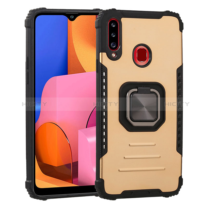 Coque Contour Silicone et Plastique Housse Etui Mat avec Magnetique Support Bague Anneau ZJ2 pour Samsung Galaxy A20s Plus