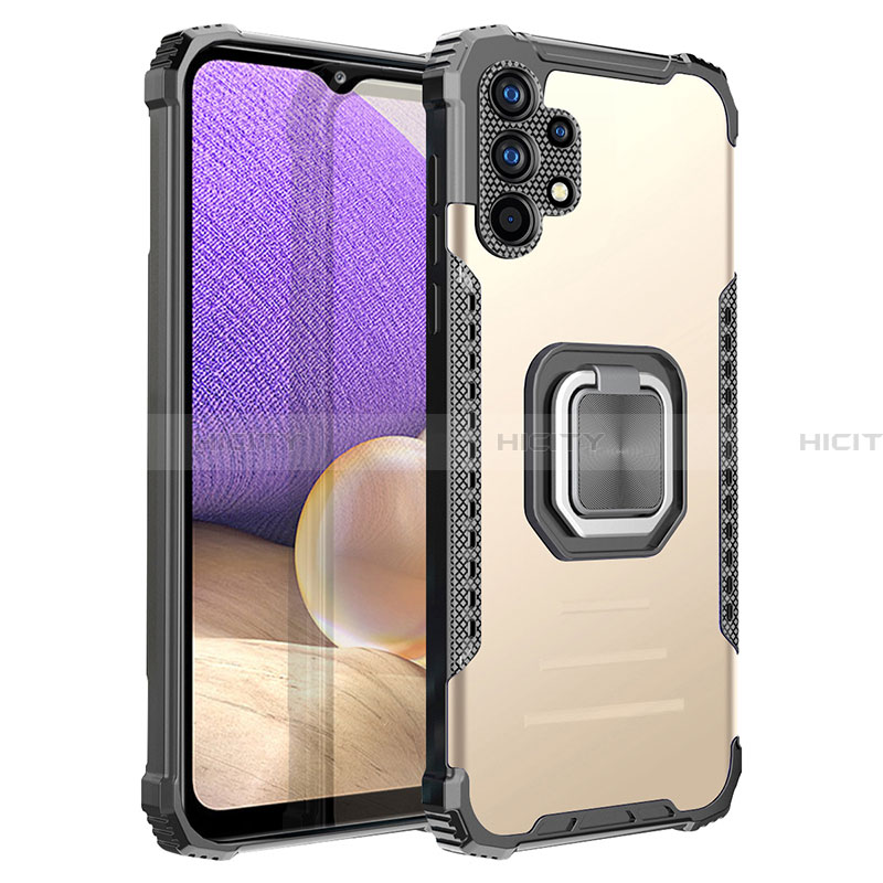 Coque Contour Silicone et Plastique Housse Etui Mat avec Magnetique Support Bague Anneau ZJ2 pour Samsung Galaxy A32 4G Or Plus