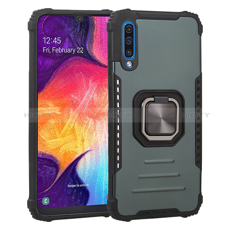 Coque Contour Silicone et Plastique Housse Etui Mat avec Magnetique Support Bague Anneau ZJ2 pour Samsung Galaxy A50 Plus