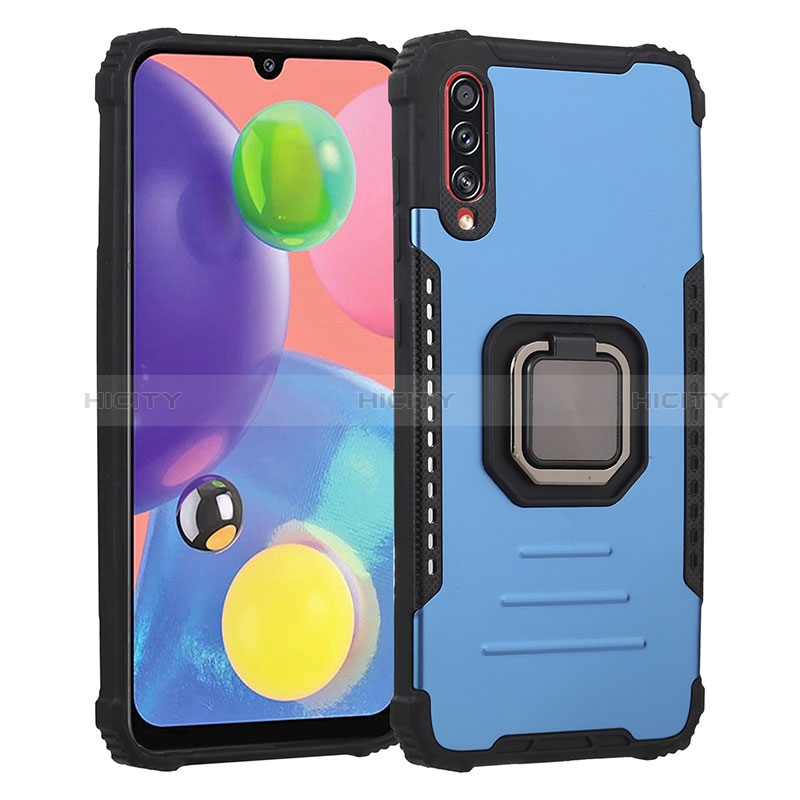 Coque Contour Silicone et Plastique Housse Etui Mat avec Magnetique Support Bague Anneau ZJ2 pour Samsung Galaxy A70 Plus