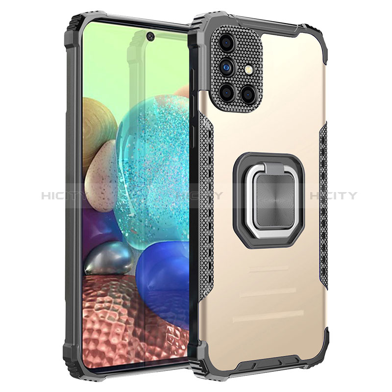 Coque Contour Silicone et Plastique Housse Etui Mat avec Magnetique Support Bague Anneau ZJ2 pour Samsung Galaxy A71 4G A715 Plus