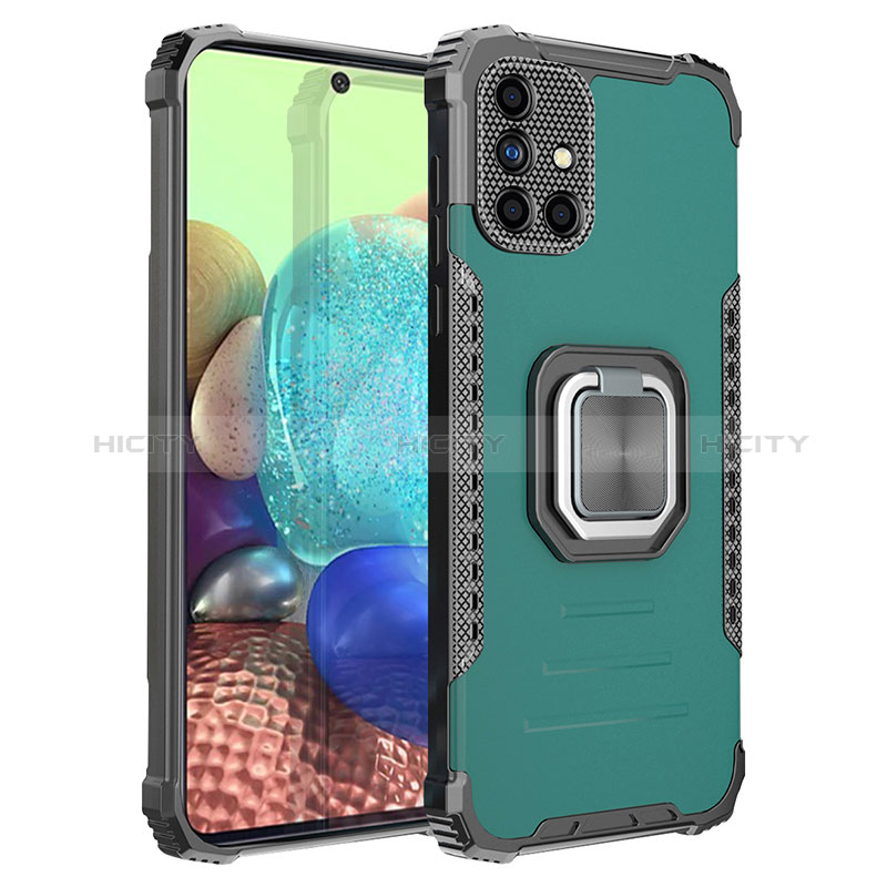 Coque Contour Silicone et Plastique Housse Etui Mat avec Magnetique Support Bague Anneau ZJ2 pour Samsung Galaxy A71 5G Or Plus