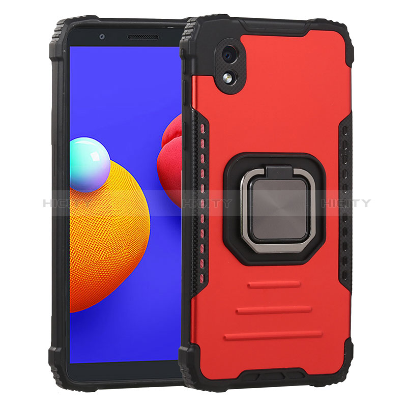 Coque Contour Silicone et Plastique Housse Etui Mat avec Magnetique Support Bague Anneau ZJ2 pour Samsung Galaxy M01 Core Plus