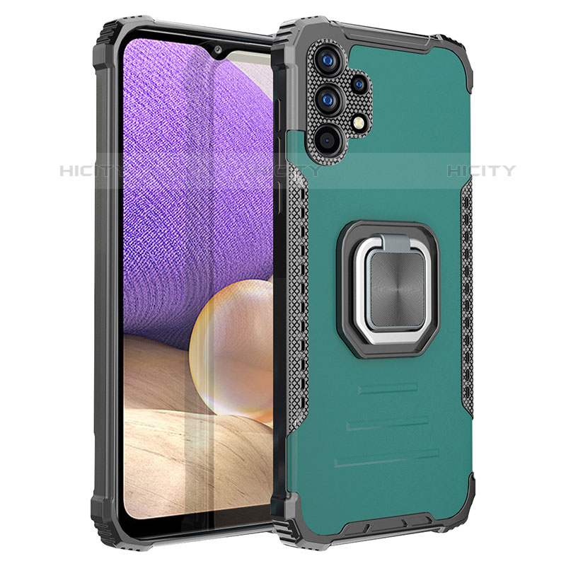 Coque Contour Silicone et Plastique Housse Etui Mat avec Magnetique Support Bague Anneau ZJ2 pour Samsung Galaxy M32 5G Plus