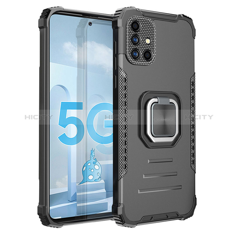 Coque Contour Silicone et Plastique Housse Etui Mat avec Magnetique Support Bague Anneau ZJ2 pour Samsung Galaxy M40S Plus