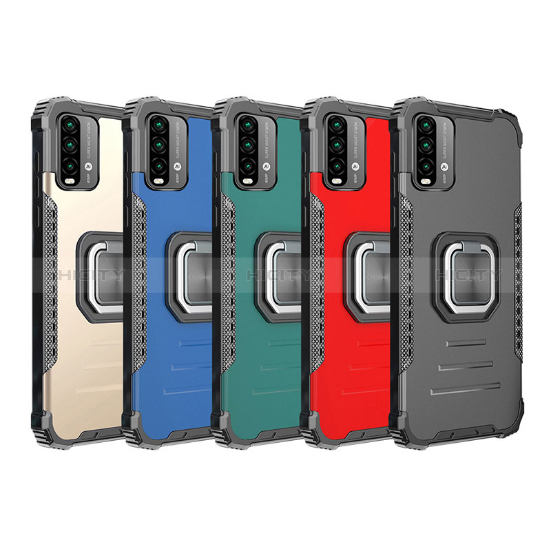 Coque Contour Silicone et Plastique Housse Etui Mat avec Magnetique Support Bague Anneau ZJ2 pour Xiaomi Redmi 9 Power Plus