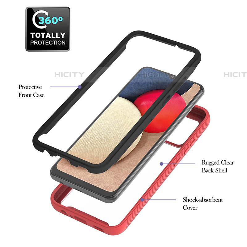 Coque Contour Silicone et Plastique Housse Etui Mat avec Magnetique Support Bague Anneau ZJ5 pour Samsung Galaxy A03s Plus