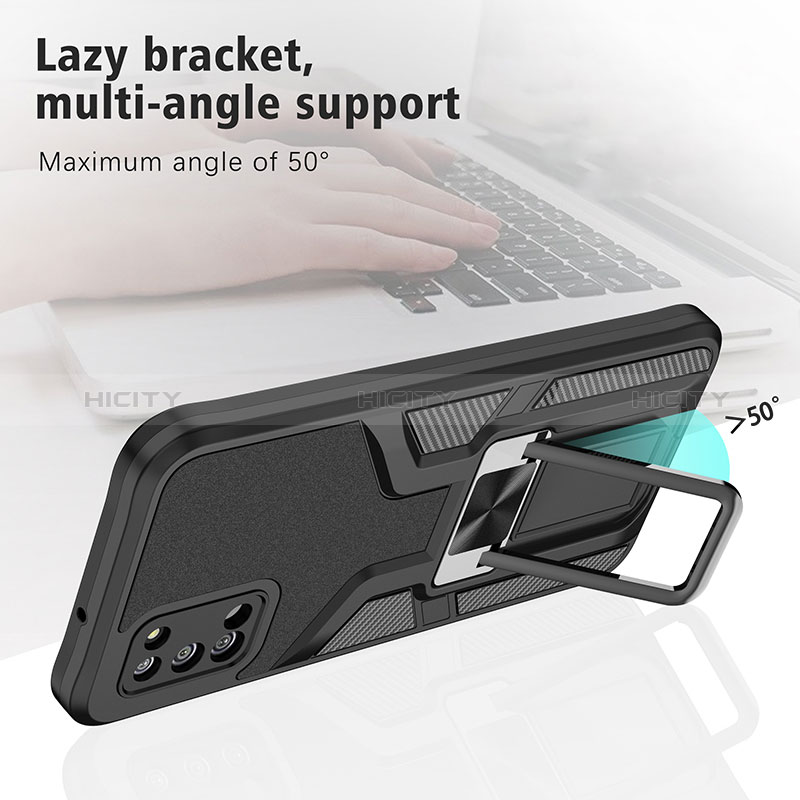 Coque Contour Silicone et Plastique Housse Etui Mat avec Magnetique Support Bague Anneau ZL1 pour Samsung Galaxy A02s Plus