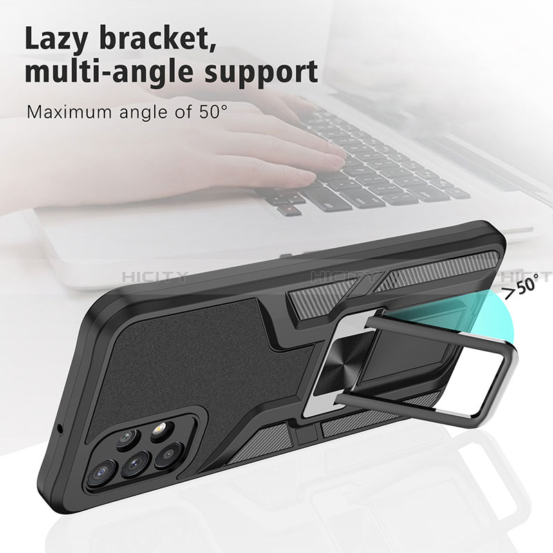 Coque Contour Silicone et Plastique Housse Etui Mat avec Magnetique Support Bague Anneau ZL1 pour Samsung Galaxy A32 4G Plus