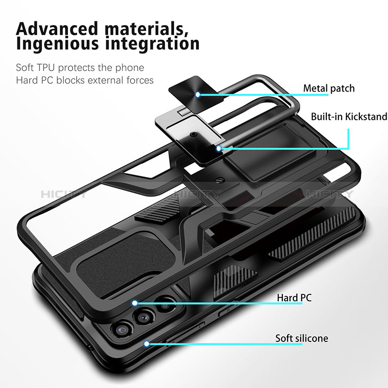 Coque Contour Silicone et Plastique Housse Etui Mat avec Magnetique Support Bague Anneau ZL1 pour Samsung Galaxy A52s 5G Plus