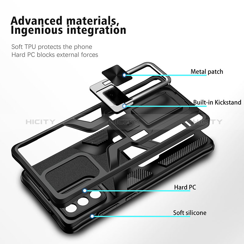 Coque Contour Silicone et Plastique Housse Etui Mat avec Magnetique Support Bague Anneau ZL1 pour Samsung Galaxy Note 20 5G Plus