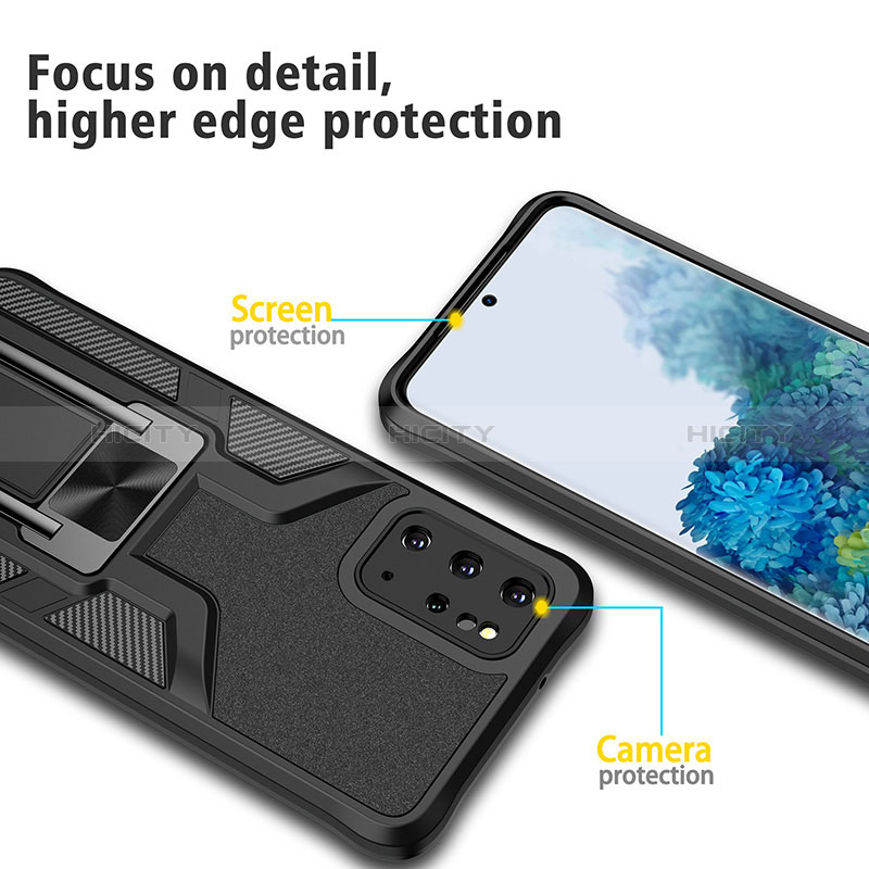 Coque Contour Silicone et Plastique Housse Etui Mat avec Magnetique Support Bague Anneau ZL1 pour Samsung Galaxy S20 Plus 5G Plus