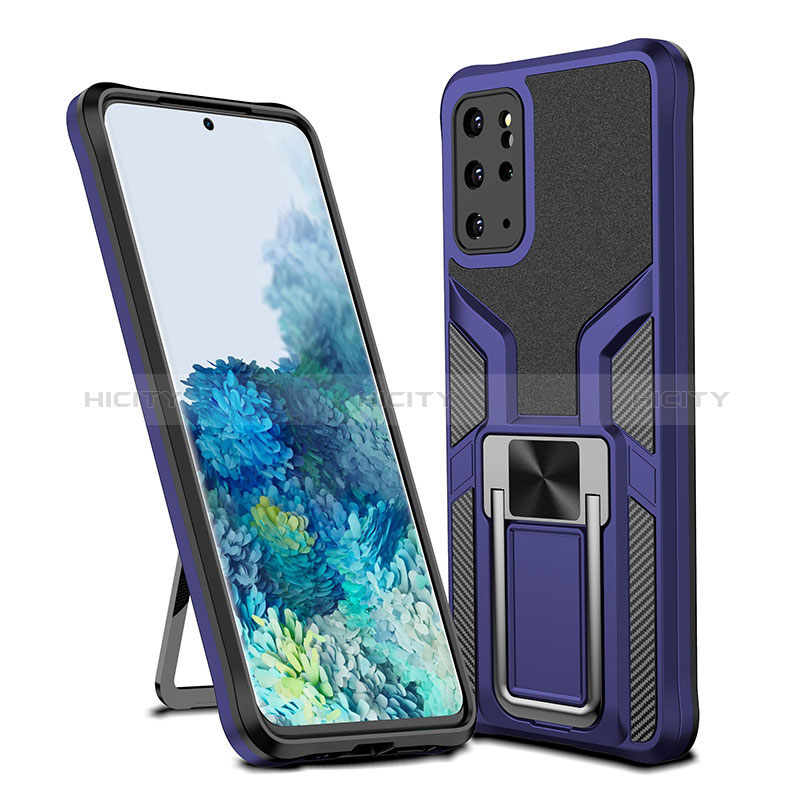 Coque Contour Silicone et Plastique Housse Etui Mat avec Magnetique Support Bague Anneau ZL1 pour Samsung Galaxy S20 Plus 5G Plus