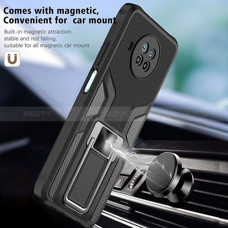 Coque Contour Silicone et Plastique Housse Etui Mat avec Magnetique Support Bague Anneau ZL1 pour Xiaomi Mi 10i 5G Plus