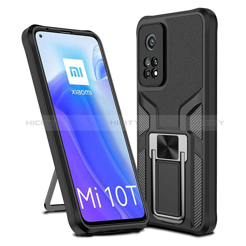 Coque Contour Silicone et Plastique Housse Etui Mat avec Magnetique Support Bague Anneau ZL1 pour Xiaomi Mi 10T 5G Plus