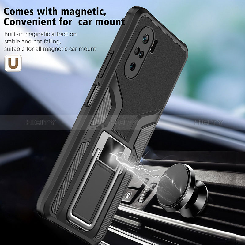 Coque Contour Silicone et Plastique Housse Etui Mat avec Magnetique Support Bague Anneau ZL1 pour Xiaomi Mi 11X 5G Plus