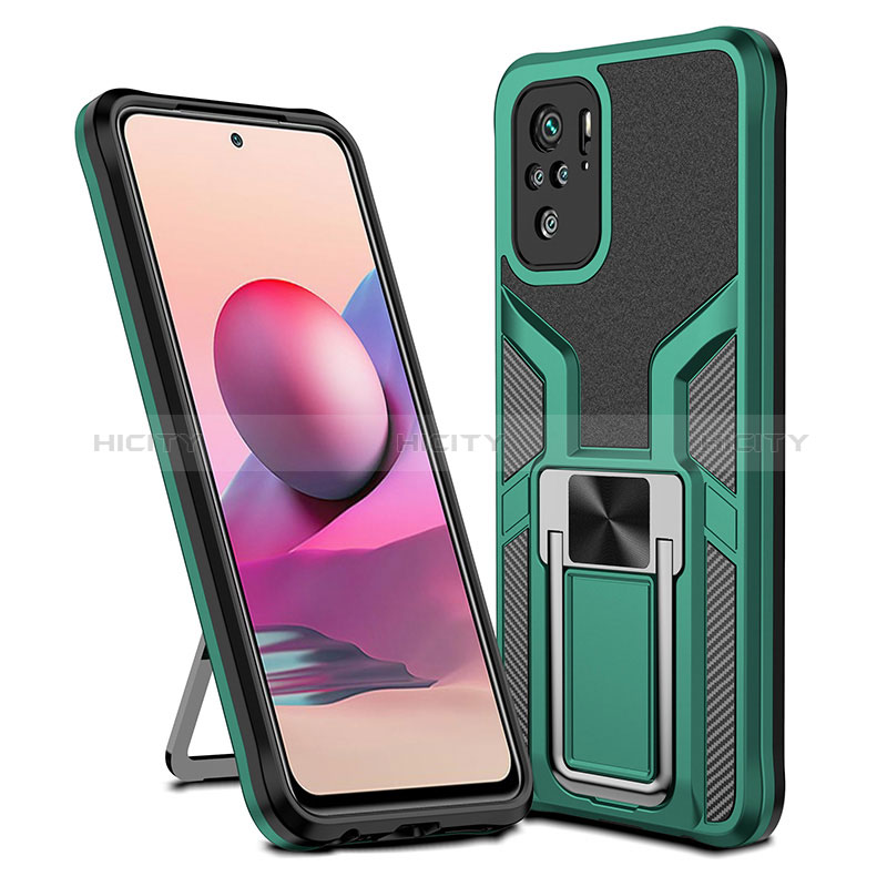 Coque Contour Silicone et Plastique Housse Etui Mat avec Magnetique Support Bague Anneau ZL1 pour Xiaomi Poco M5S Plus