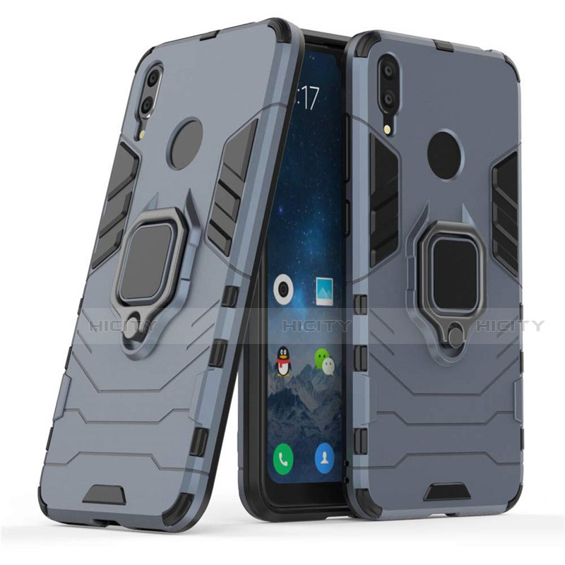 Coque Contour Silicone et Plastique Housse Etui Mat avec Magnetique Support pour Huawei Enjoy 9 Plus