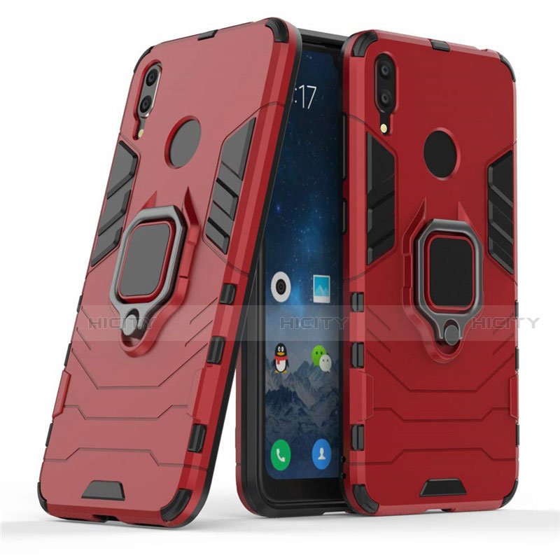 Coque Contour Silicone et Plastique Housse Etui Mat avec Magnetique Support pour Huawei Y7 Pro (2019) Plus