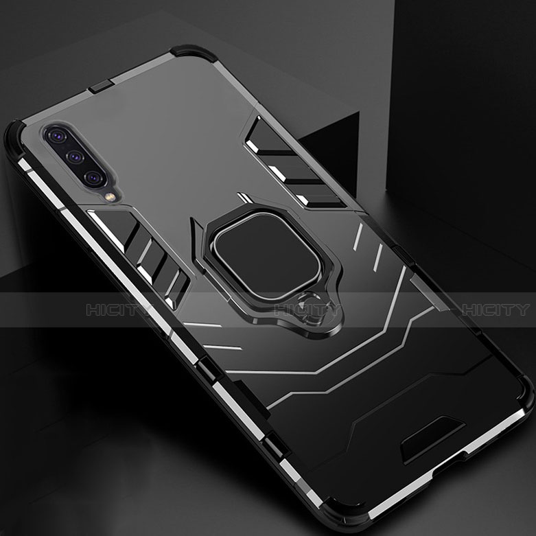 Coque Contour Silicone et Plastique Housse Etui Mat avec Magnetique Support pour Xiaomi CC9e Noir Plus