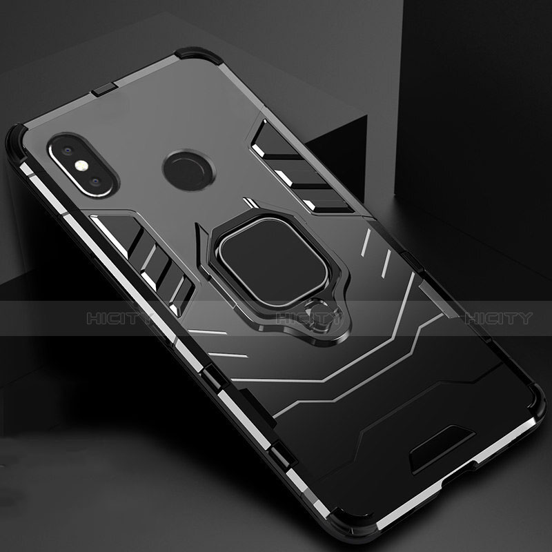 Coque Contour Silicone et Plastique Housse Etui Mat avec Magnetique Support pour Xiaomi Mi 6X Plus