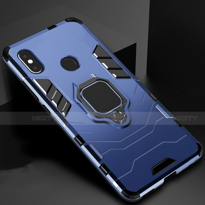 Coque Contour Silicone et Plastique Housse Etui Mat avec Magnetique Support pour Xiaomi Mi 6X Plus