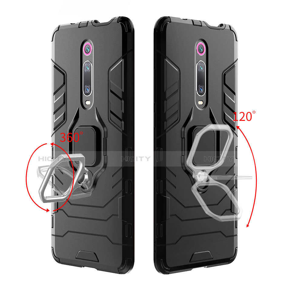 Coque Contour Silicone et Plastique Housse Etui Mat avec Magnetique Support pour Xiaomi Mi 9T Plus