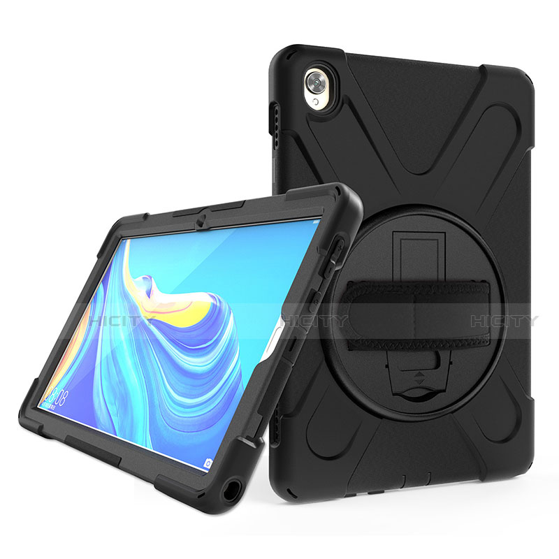 Coque Contour Silicone et Plastique Housse Etui Mat avec Support A01 pour Huawei MatePad 10.8 Noir Plus