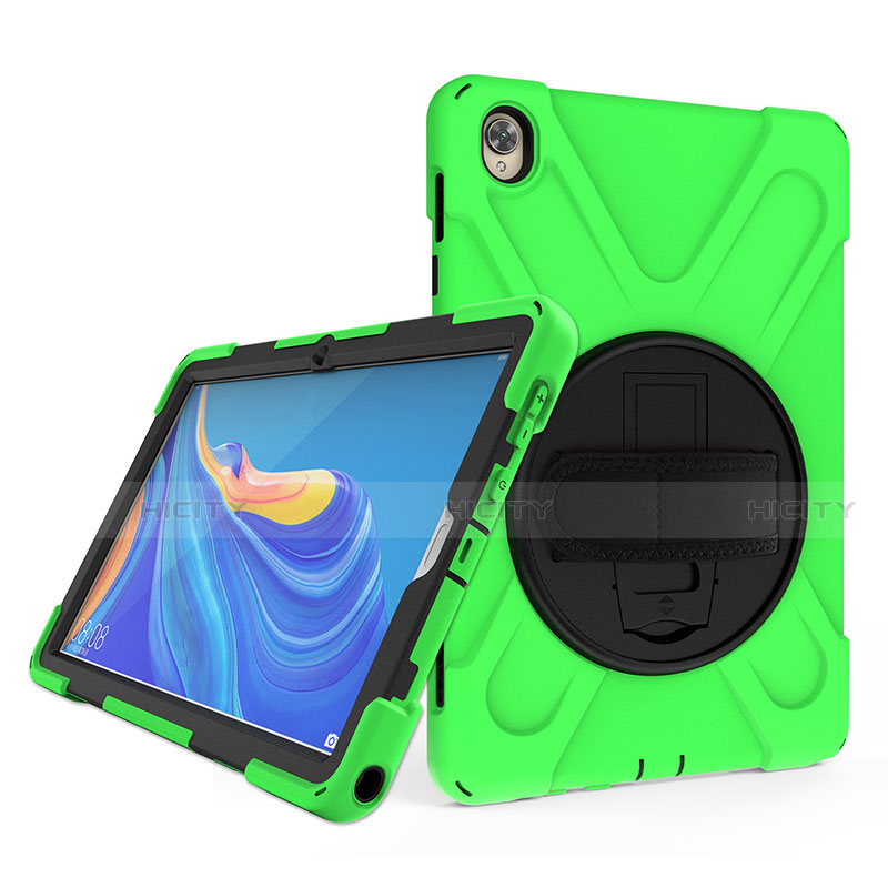 Coque Contour Silicone et Plastique Housse Etui Mat avec Support A01 pour Huawei MatePad 10.8 Vert Plus