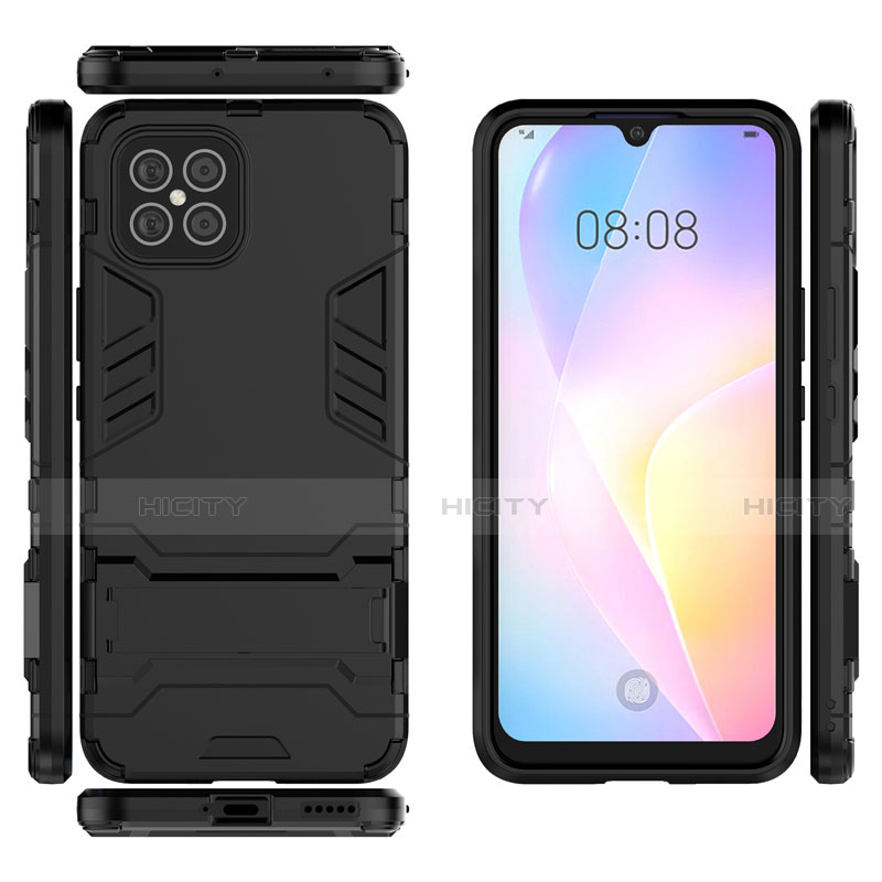 Coque Contour Silicone et Plastique Housse Etui Mat avec Support A01 pour Huawei Nova 8 SE 5G Plus