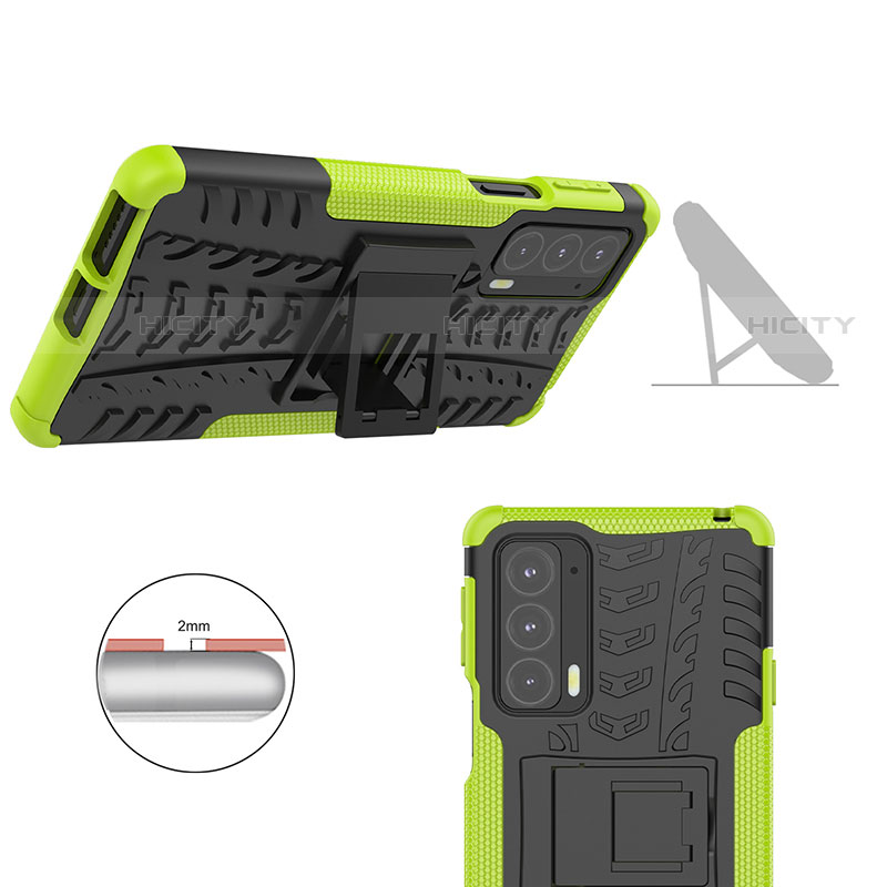 Coque Contour Silicone et Plastique Housse Etui Mat avec Support A01 pour Motorola Moto Edge 20 5G Plus