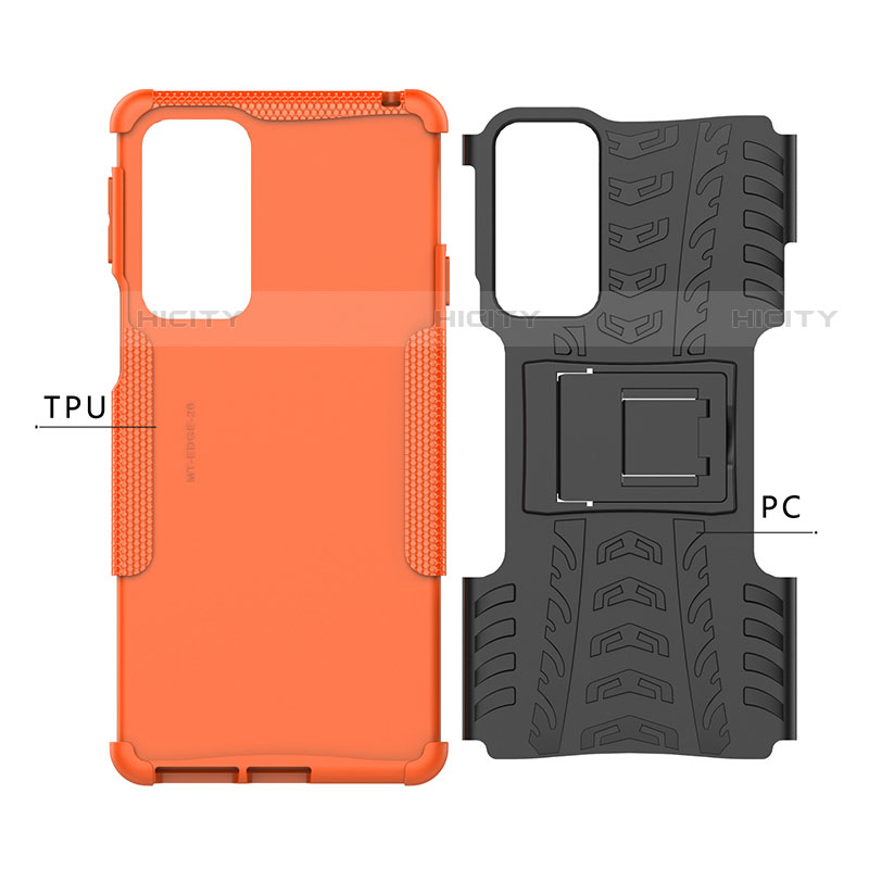 Coque Contour Silicone et Plastique Housse Etui Mat avec Support A01 pour Motorola Moto Edge 20 5G Plus