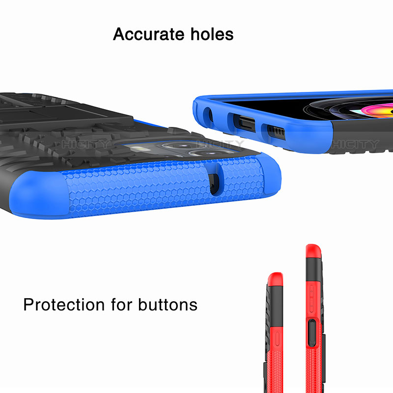 Coque Contour Silicone et Plastique Housse Etui Mat avec Support A01 pour Motorola Moto Edge 20 Lite 5G Plus