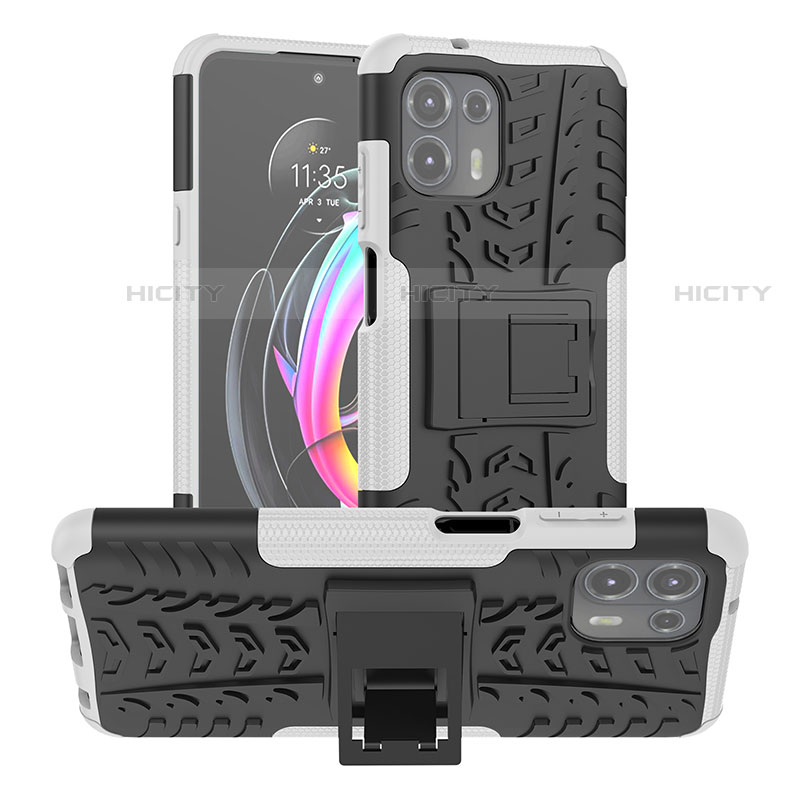 Coque Contour Silicone et Plastique Housse Etui Mat avec Support A01 pour Motorola Moto Edge 20 Lite 5G Plus