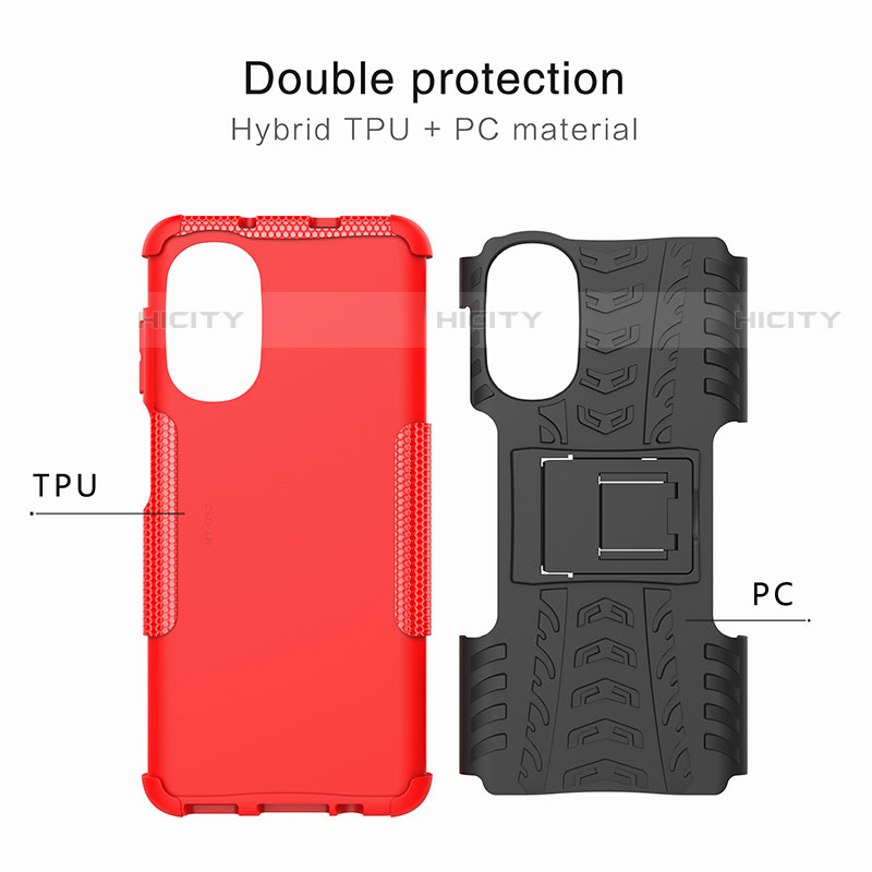 Coque Contour Silicone et Plastique Housse Etui Mat avec Support A01 pour Motorola Moto Edge (2022) 5G Plus