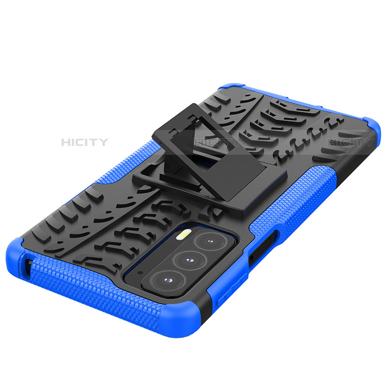 Coque Contour Silicone et Plastique Housse Etui Mat avec Support A01 pour Motorola Moto Edge Lite 5G Plus